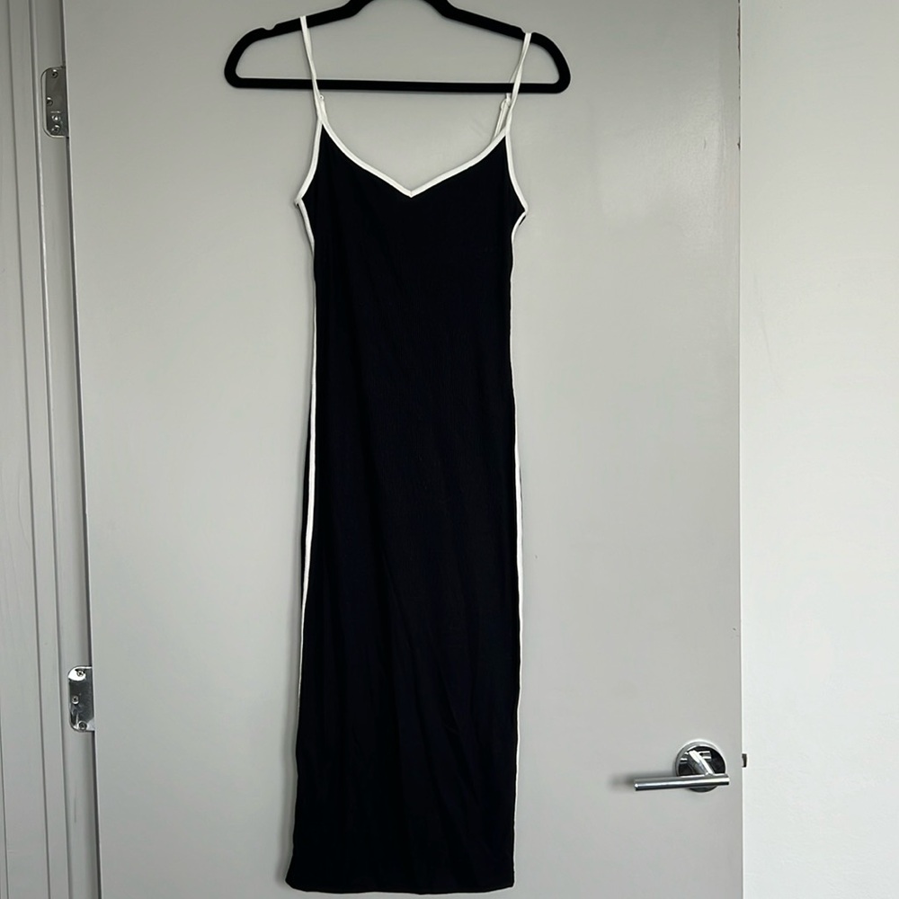 Black and White Midi Dress